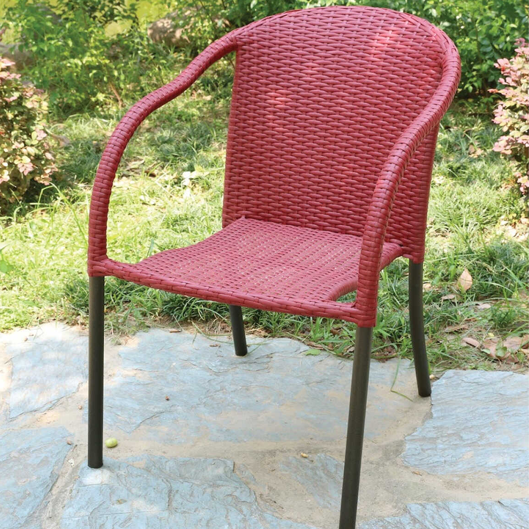Red Wicker Stack Chair