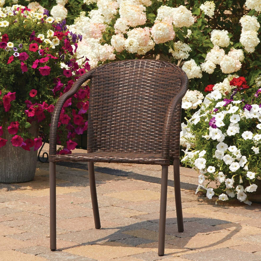 Brown Wicker Stack Chair
