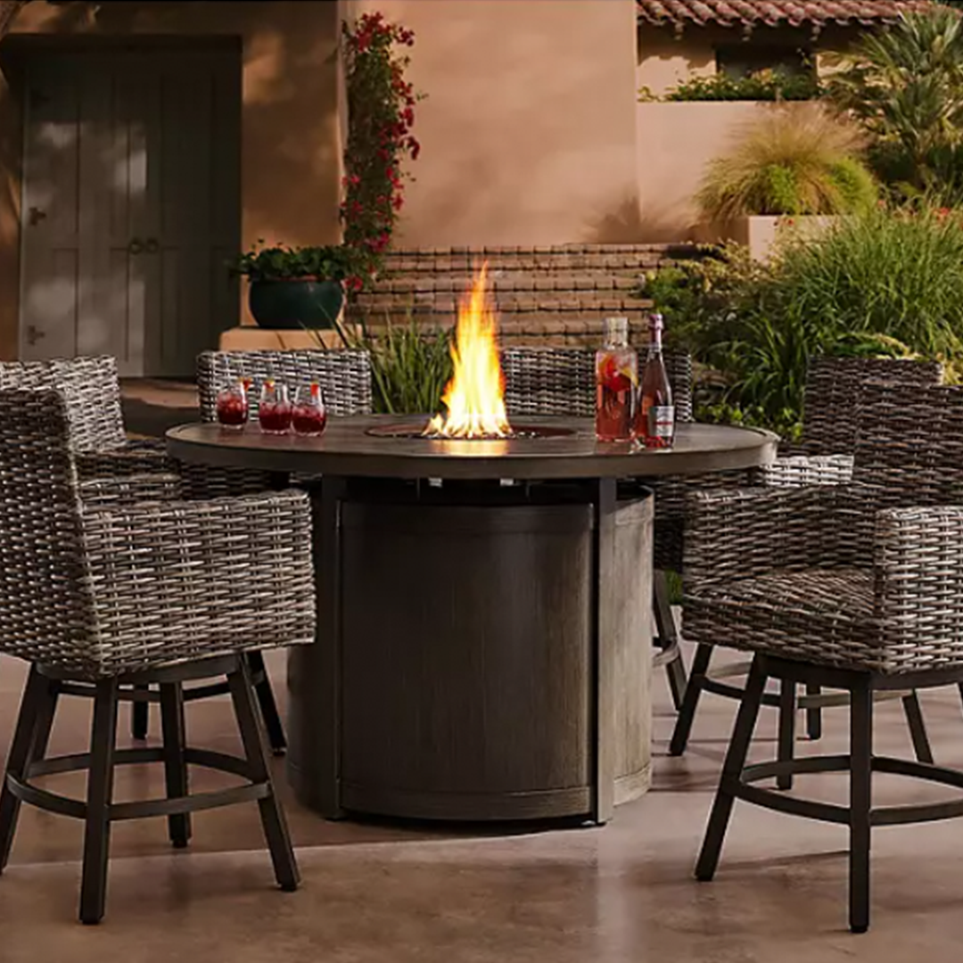 Halstead 7 Piece Balcony Fire Dining Set