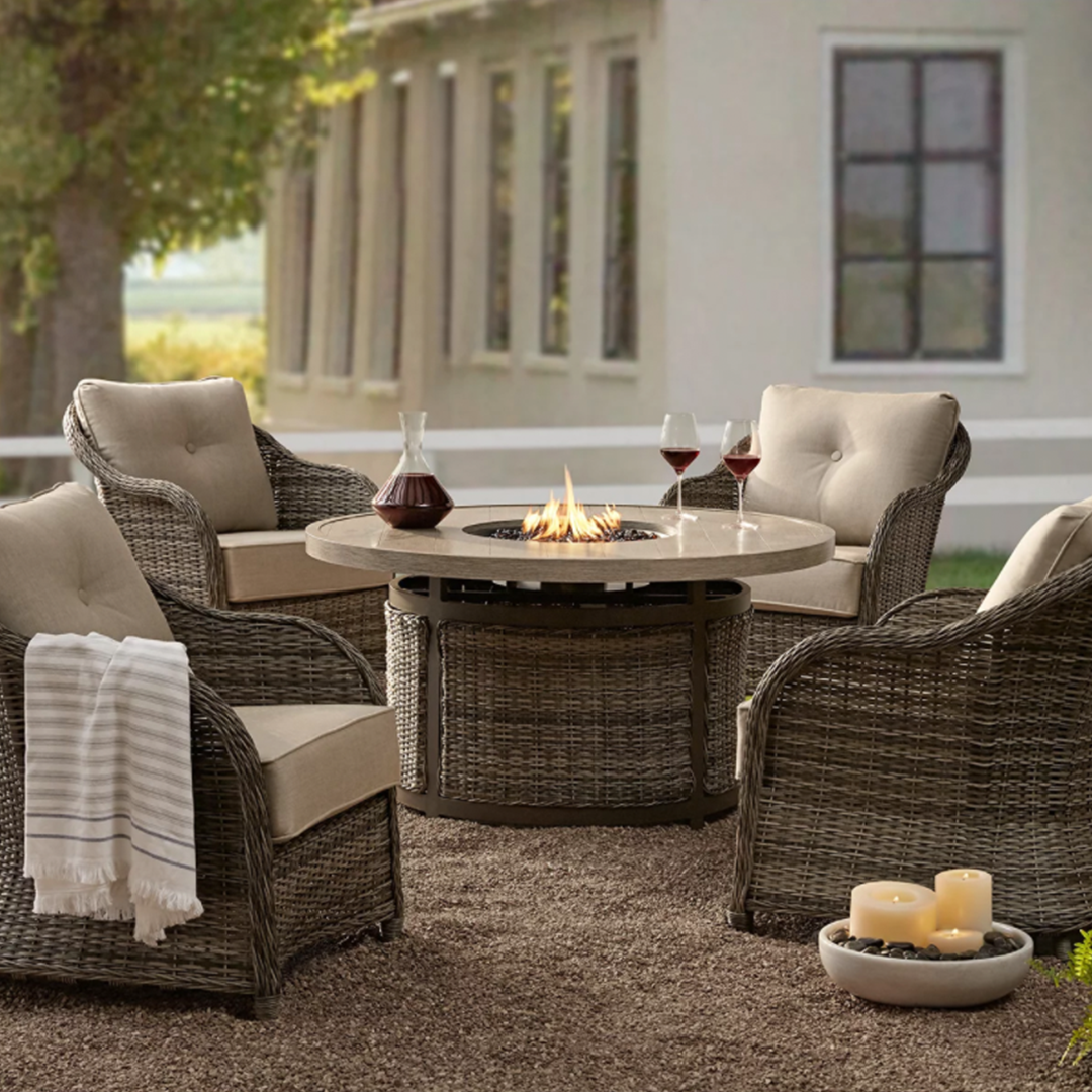 Member's mark agio heritage 7pc woven dining set deals