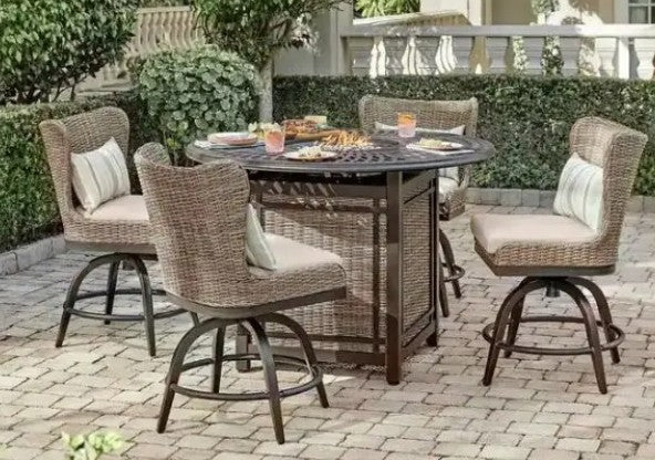 Hazelhurst 5 Piece High Dining Fire Set Chair Seat Pad