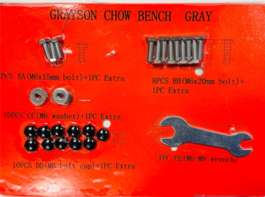 Grayson Chow Bench - Hardware
