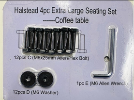 Halstead 4pc Extra Large/Standard Seating Set-Hardware