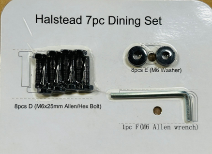 Halstead 7 Piece Dining set - Hardware