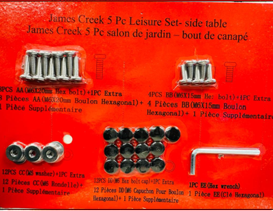 Layton Pointe 5 Piece Chat Set - Hardware