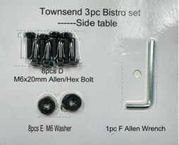 Townsend 3 Piece Bistro Set - Hardware