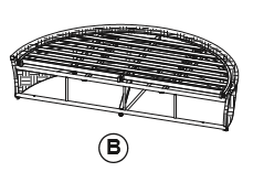 Cabana Day Bed With Adjustable Back - Seat Panels