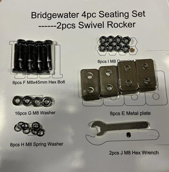 Bridgewater 4 Piece Seating Set-Hardware-Chair