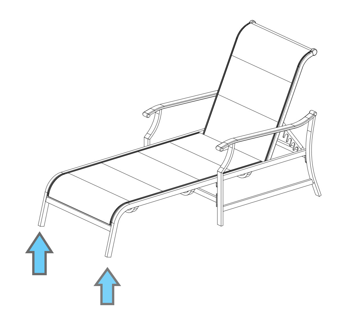 Riverbrook Chaise Lounge Chair - Front Feet/Rear Seat Panel Cap