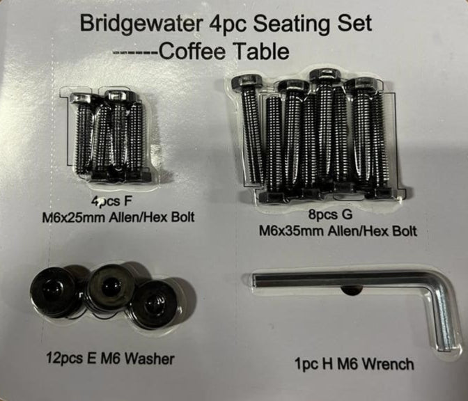 Bridgewater 4 Piece Seating Set-Hardware-Table
