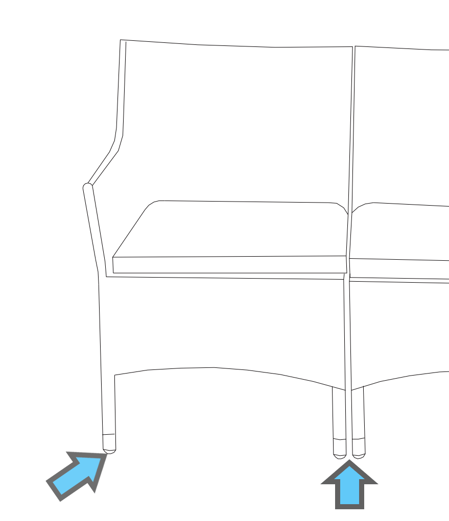 Terrace View 4 Piece Woven Seating Set Lounge Chair - Foot