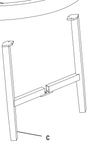 Woodbury -Bistro Table-Table Leg C with Notch